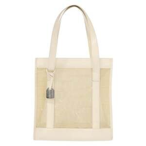 Gucci Mesh Tote Bag Leather Coated Canvas Beige